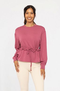 COZY PEPLUM SWEATER Soft magenta