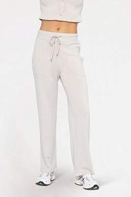 CozyChic Wide-Leg Lounge Pants Pale grey