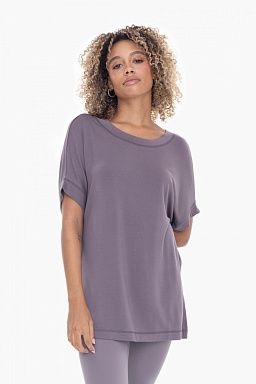 Dolman Sleeve Oversized Tunic Tee