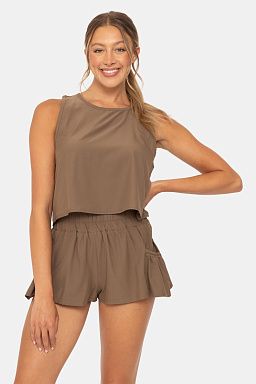 Drapey Active Tank Top Java