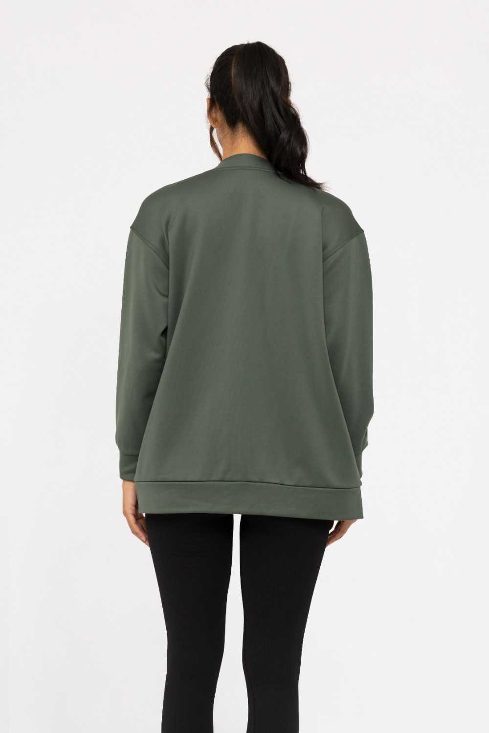 Elevated Button Down Cardigan Deep forest