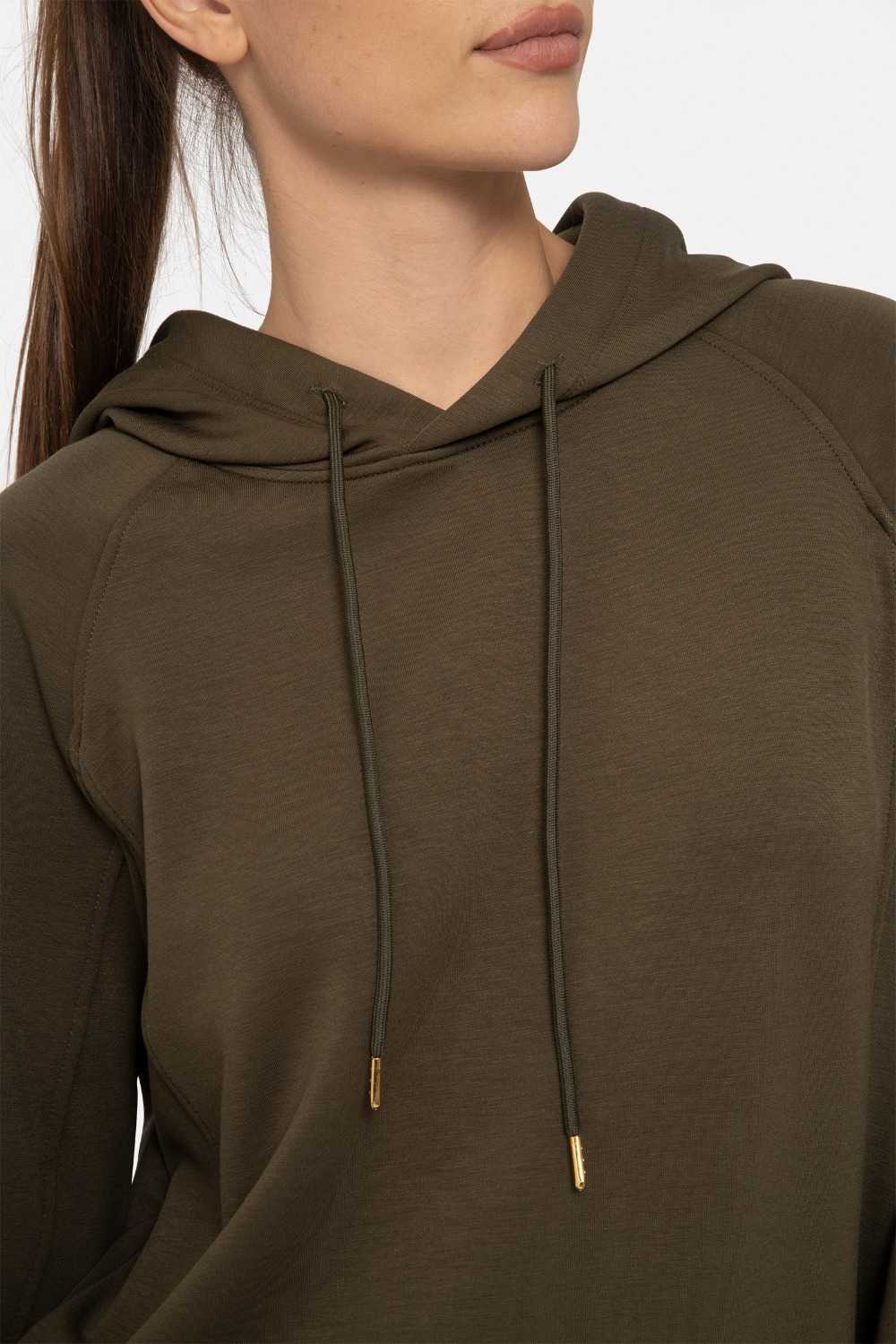 Elevated Cropped Hoodie Pullover Ivy green