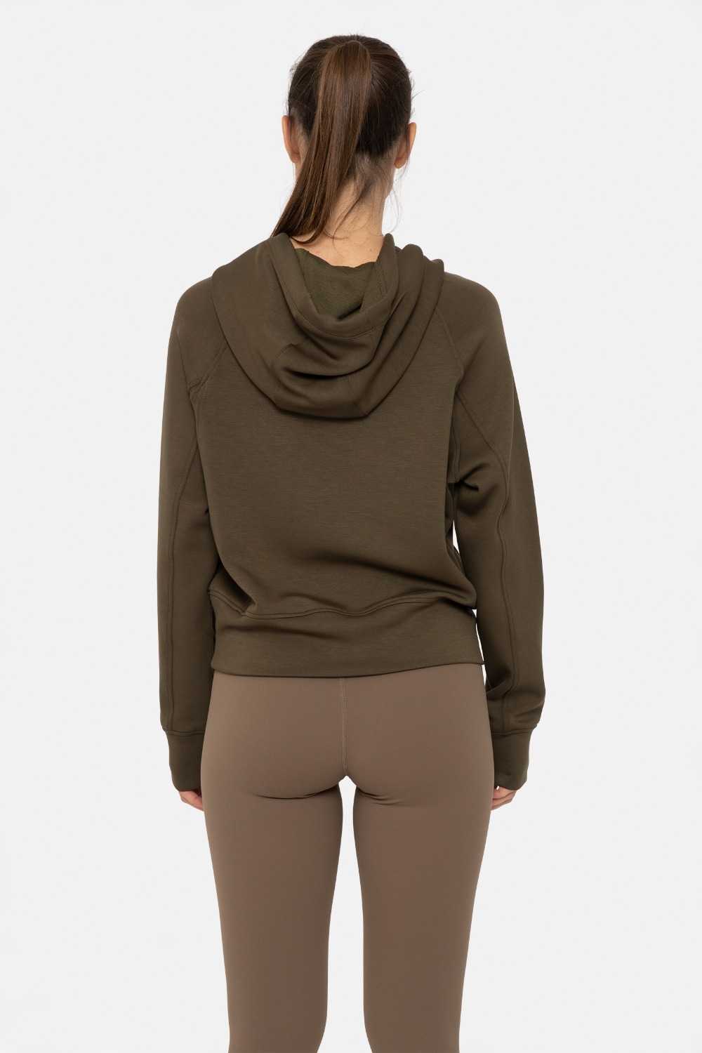 Elevated Cropped Hoodie Pullover Ivy green