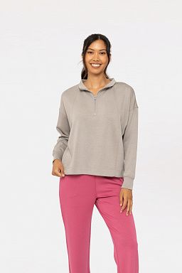 Elevated Quarter Zip Up Pullover Fog