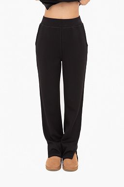 Elevated Wide Leg Lounge Pants Black