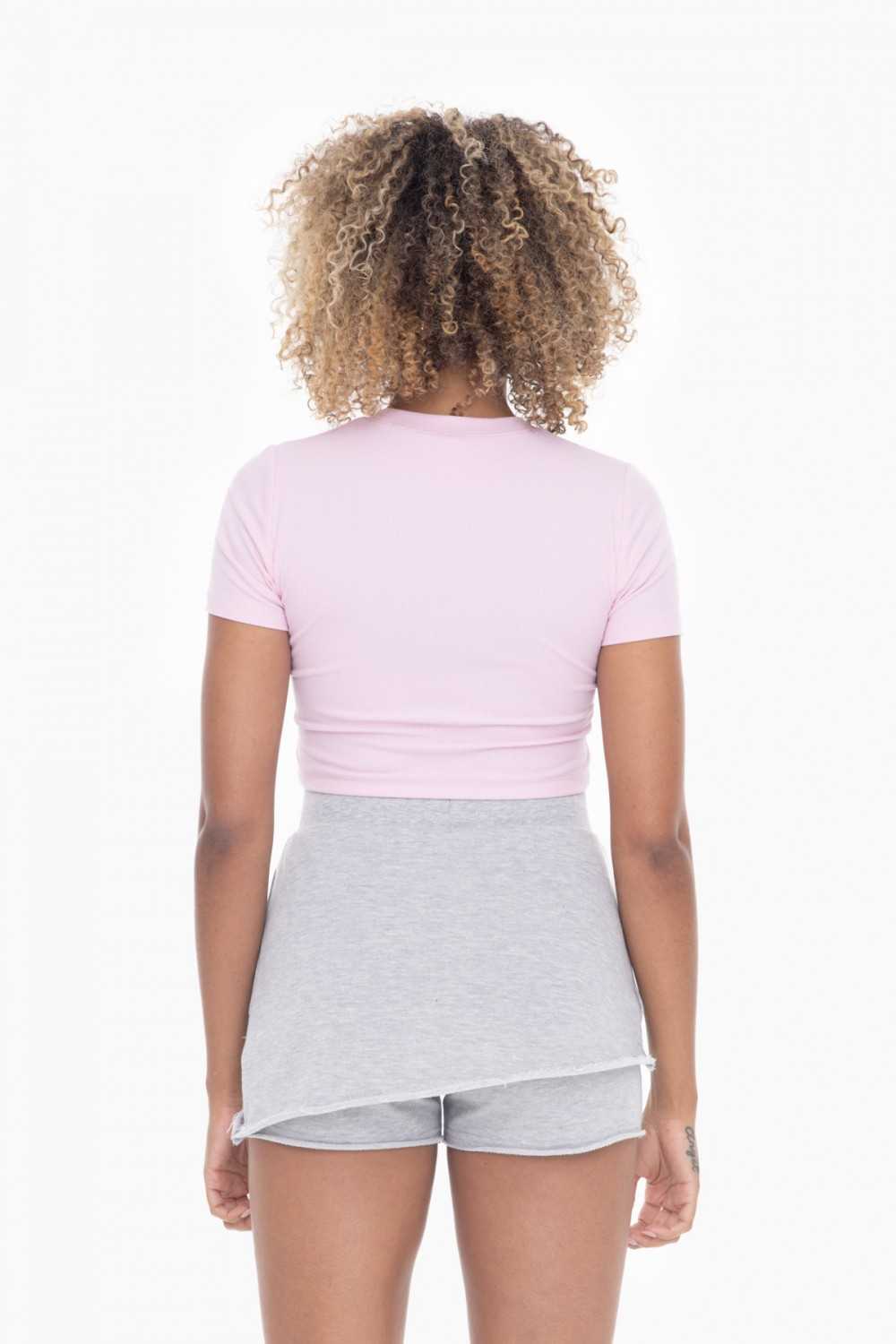 Essential Micro-Ribbed Cropped Athleisure Tee