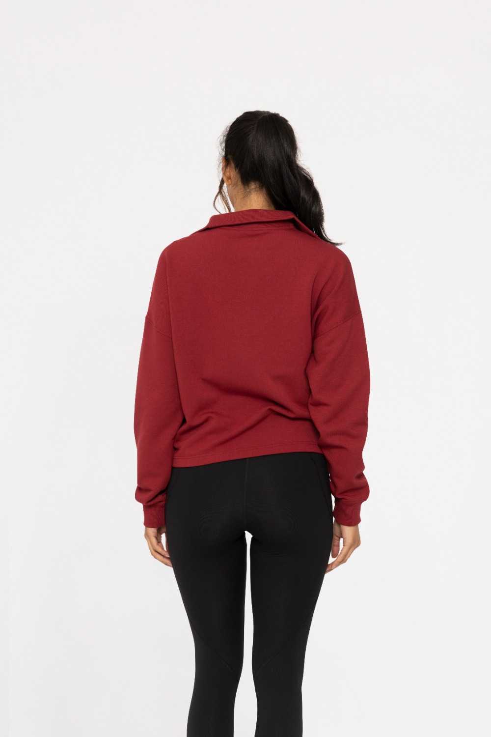 Fleece Half Zip Pullover Red velvet