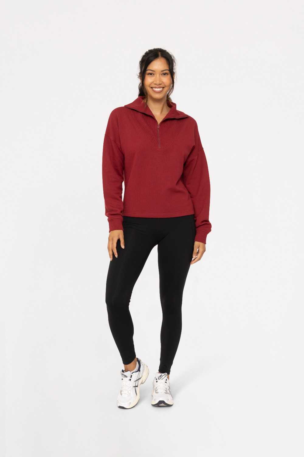 Fleece Half Zip Pullover Red velvet