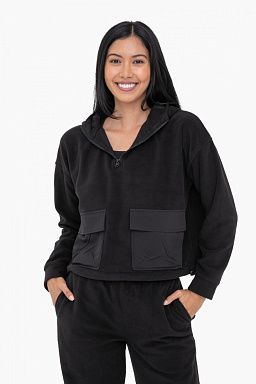 Fleece Hoodie with Bungee Hem