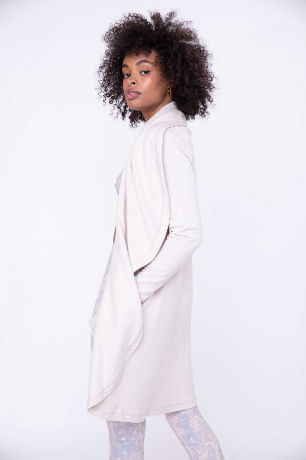 Fleece Lined Flowy Open Cardigan