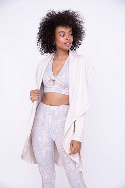 Fleece Lined Flowy Open Cardigan