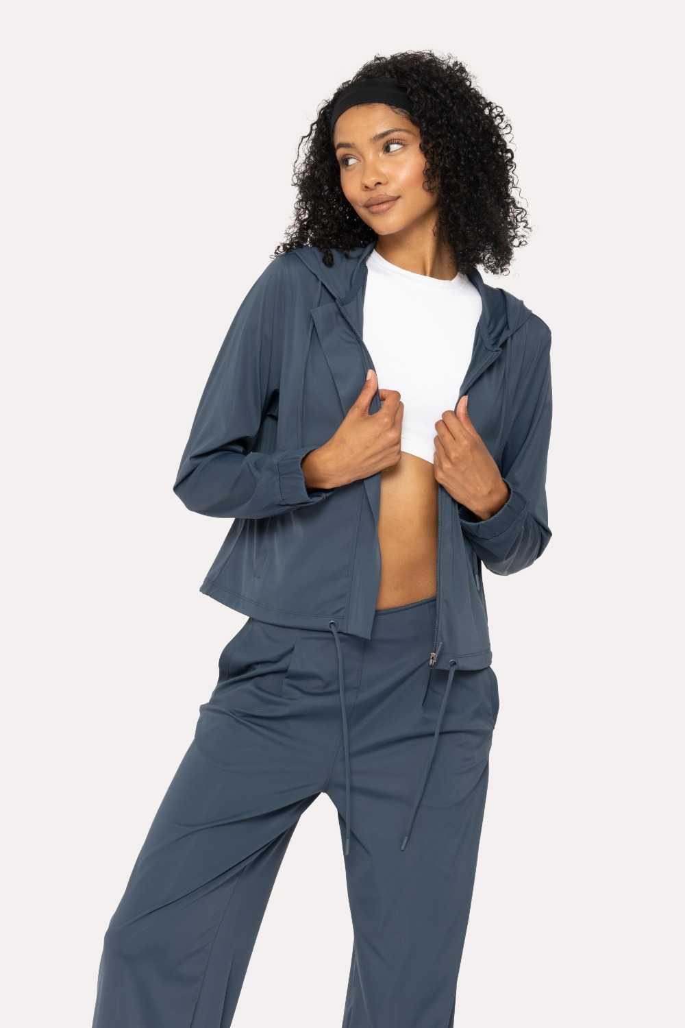 FlexFlow Hooded Running Jacket Midnight navy