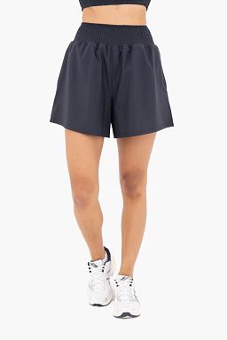 FlowEase Smocked Waist Shorts Navy