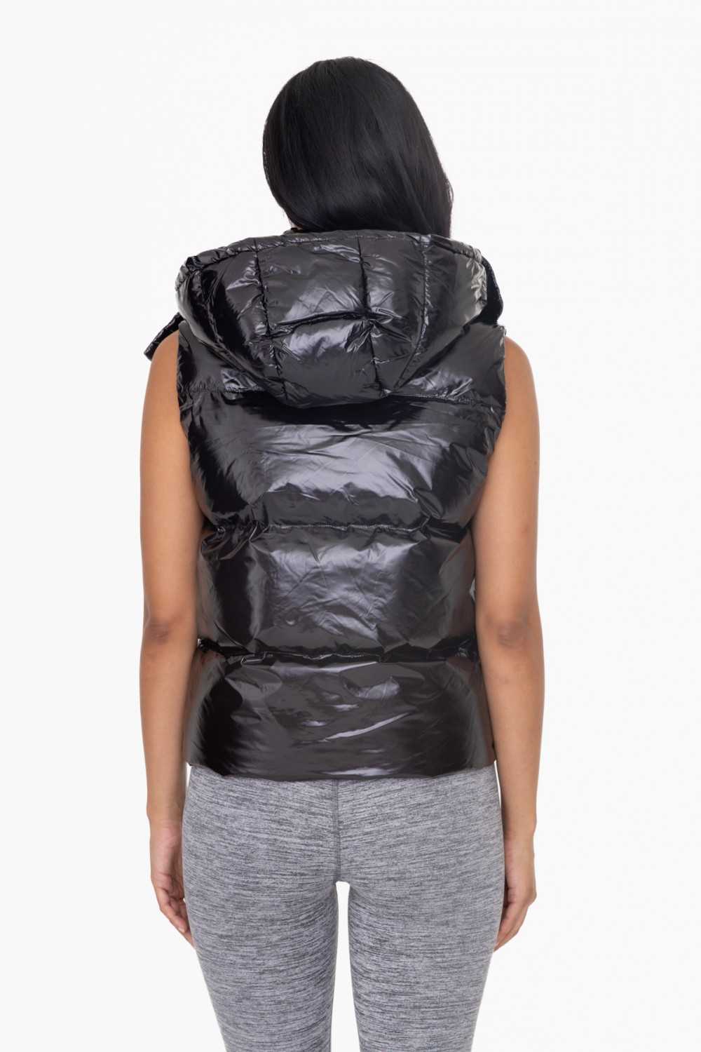Glossy Faux Patent Leather High Neck Vest