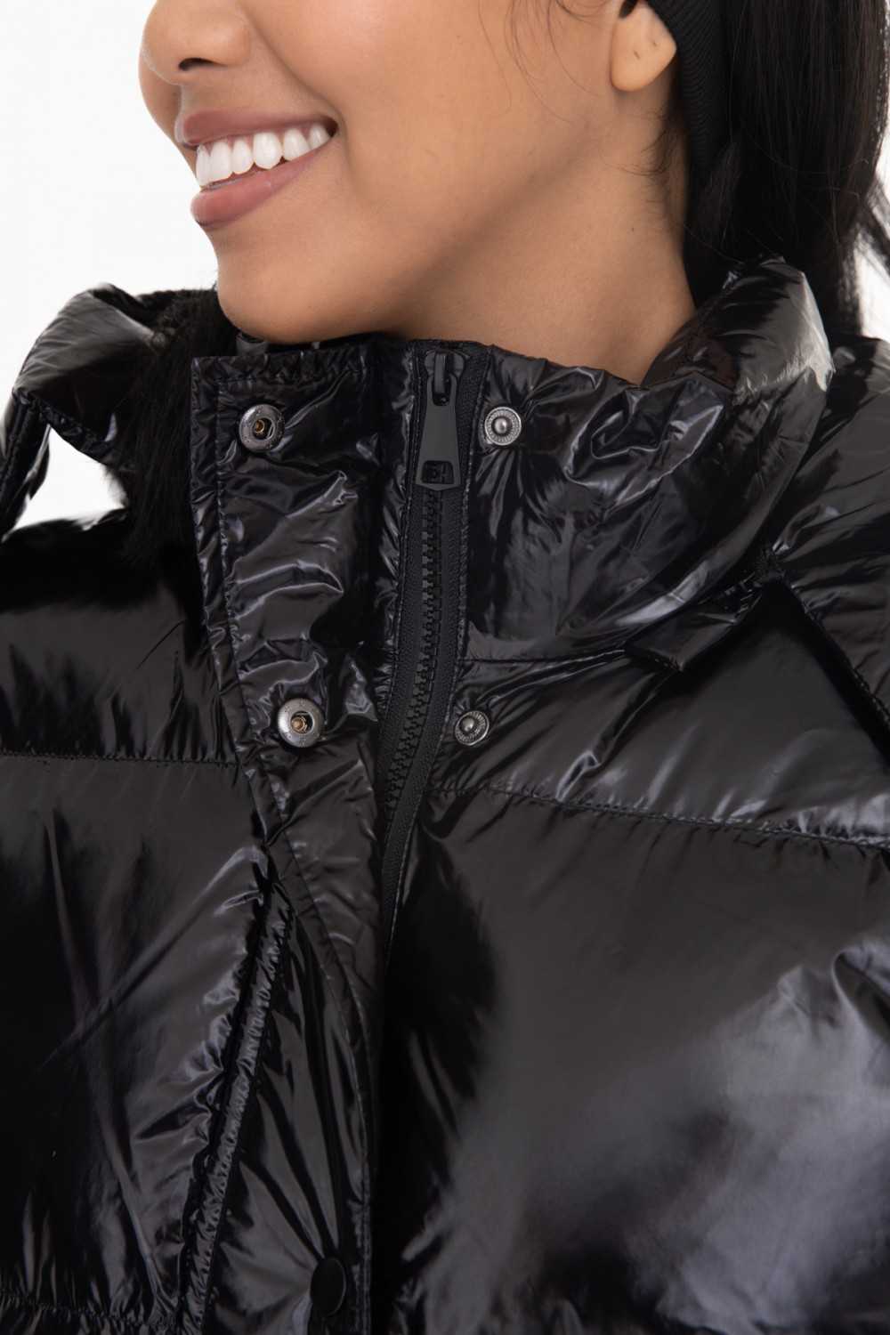 Glossy Faux Patent Leather High Neck Vest