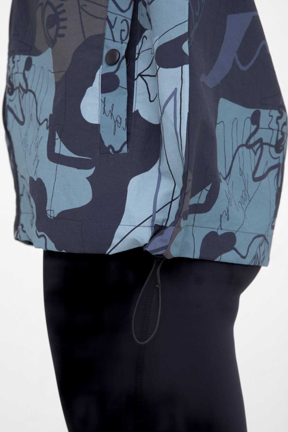 Graffiti Hooded Zip Up Active Jacket