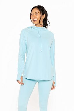 GREEN Active Hoodie Top Bright blue