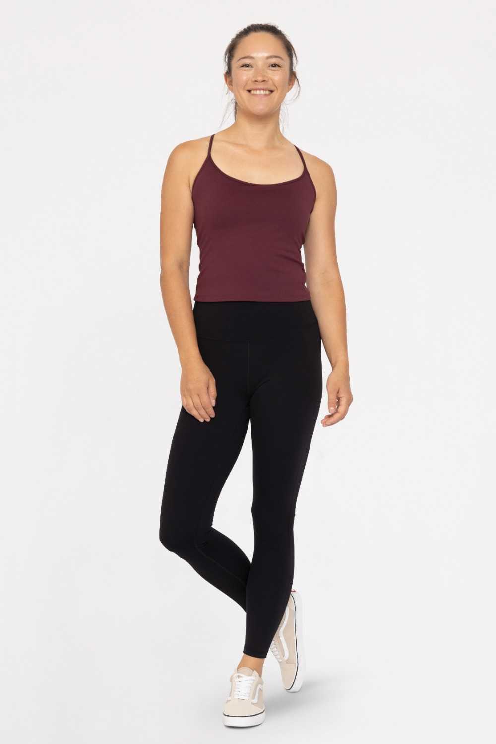 GREEN Cross Back Active Tank Plum 24