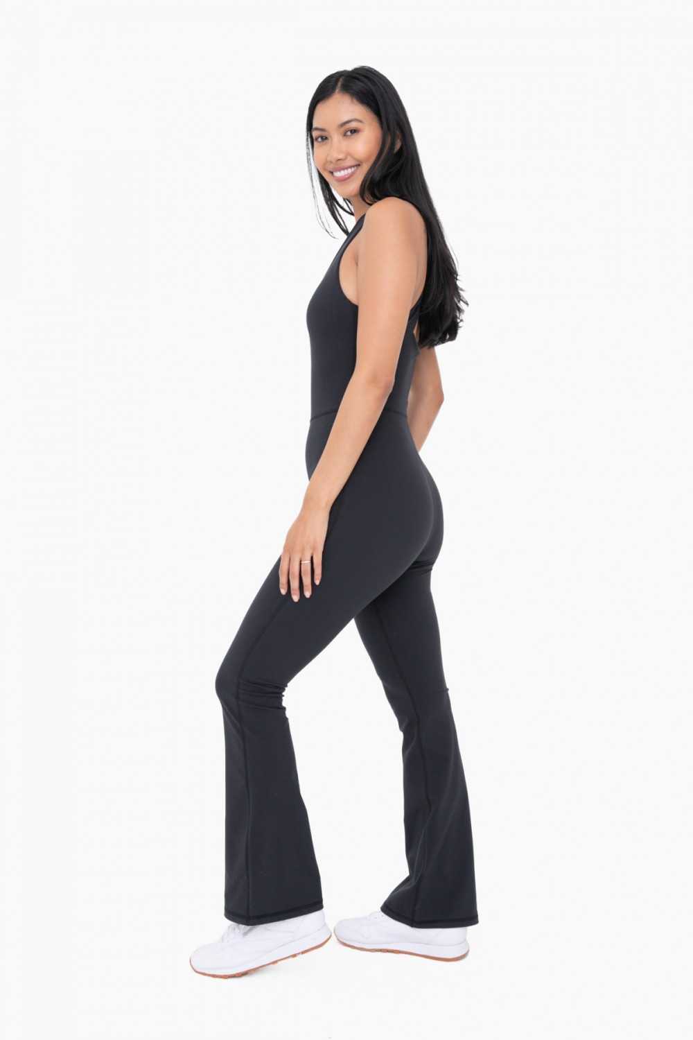 GREEN Cross Knot Back Flared Jumpsuit
