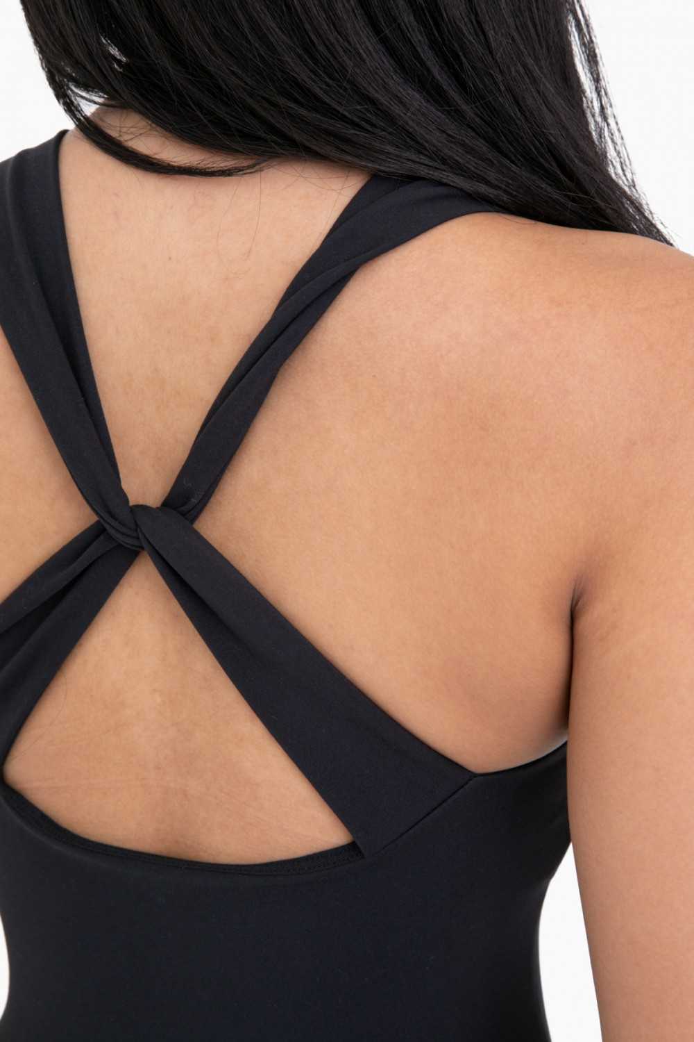 GREEN Cross Knot Back Flared Jumpsuit