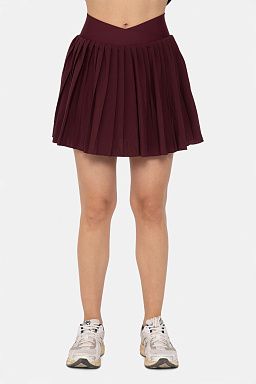 GREEN Crossover Waist Pleated Skirt Plum 24