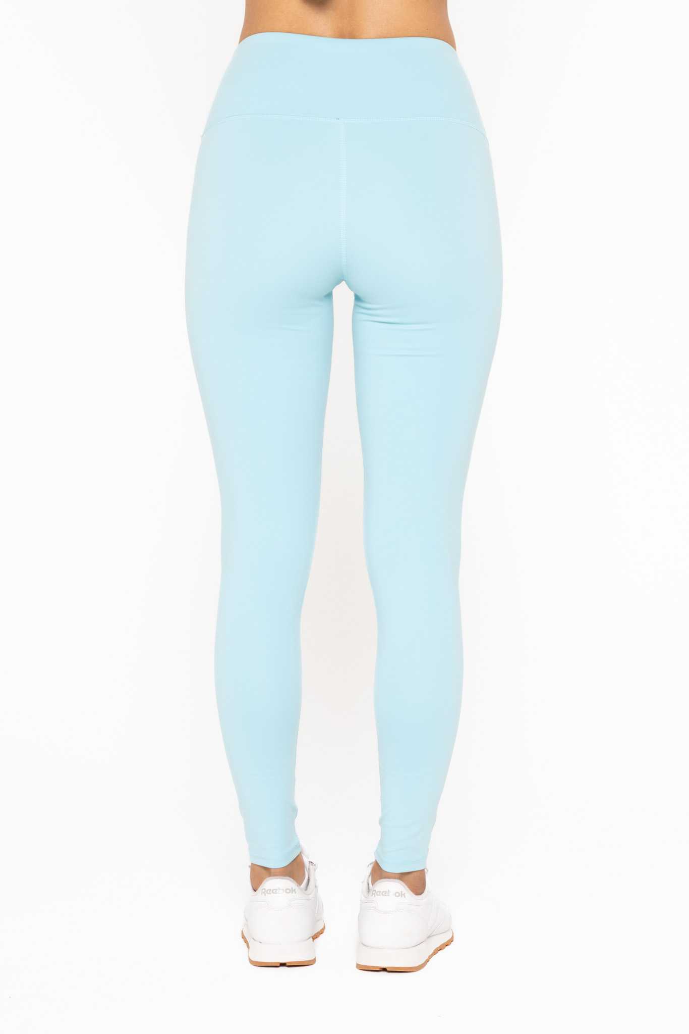 GREEN Essential Solid Leggings Bright blue