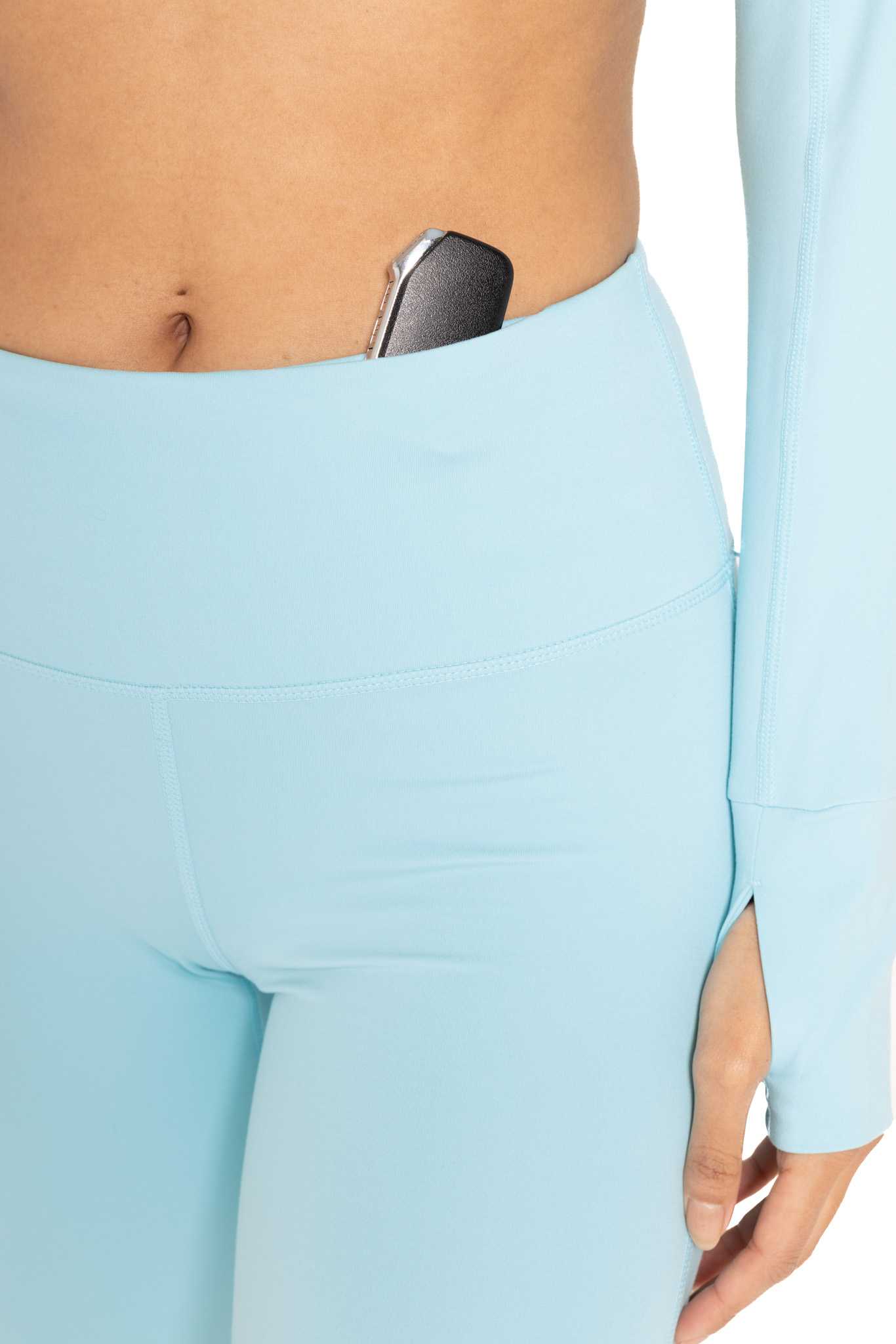 GREEN Essential Solid Leggings Bright blue