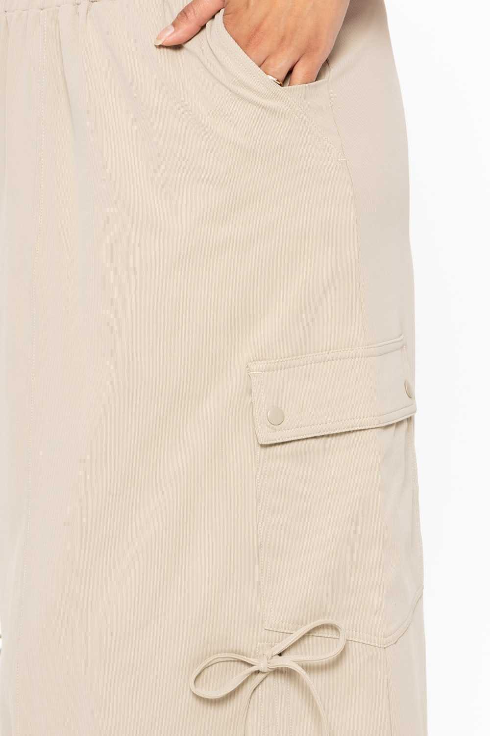 GREEN High-Waised Cargo Maxi Skirt Green khaki