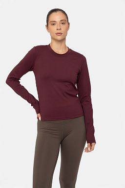 GREEN Keyhole Side Long Sleeve Active Top Plum 24