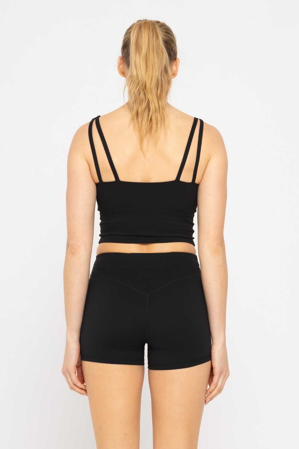 GREEN Longline Sports Bra Black