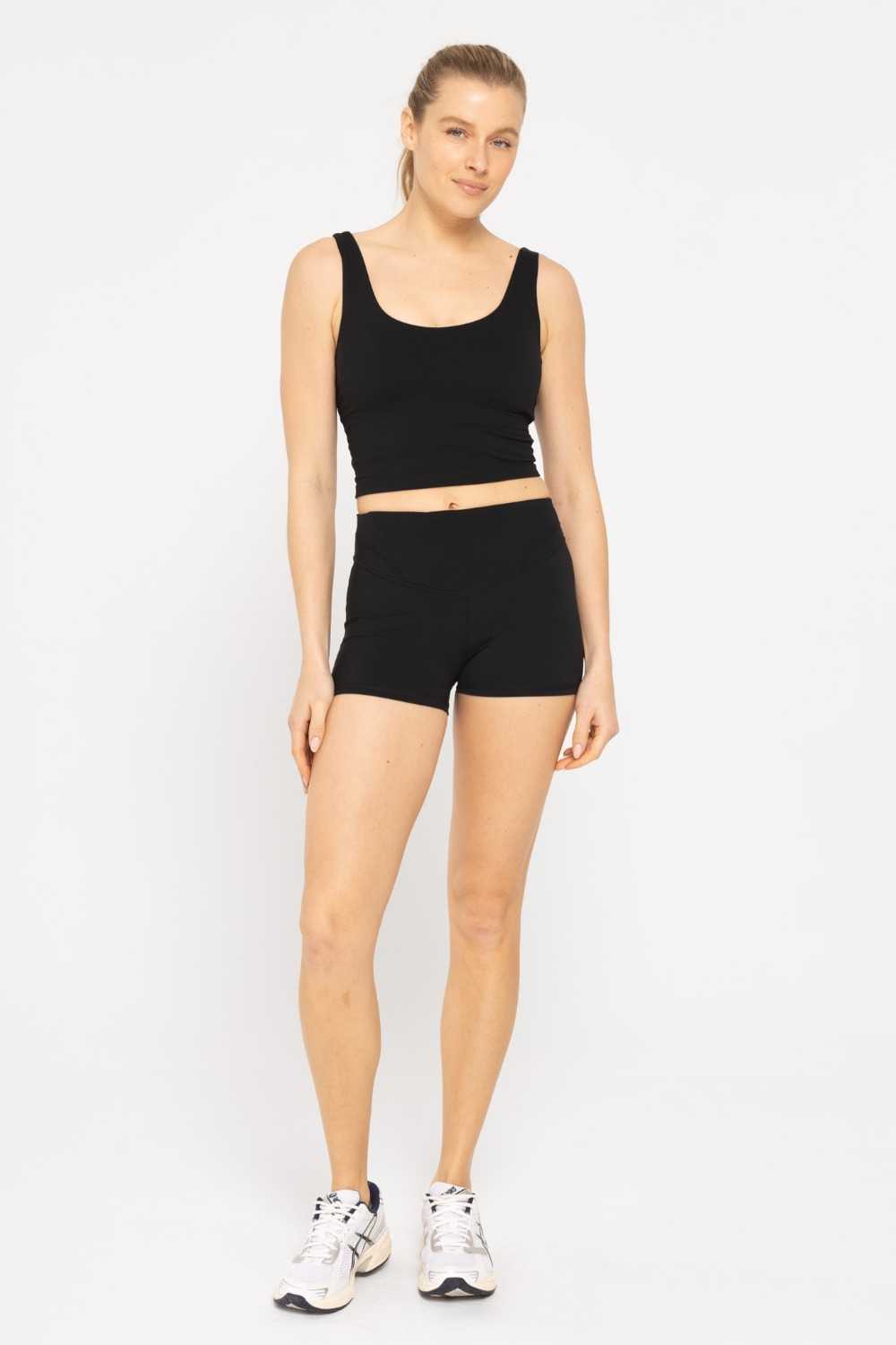 GREEN Longline Sports Bra Black