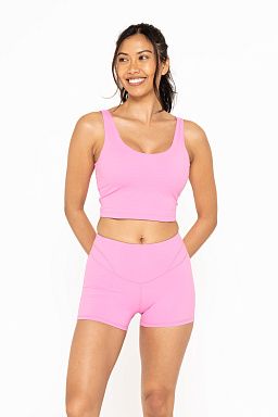 GREEN Longline Sports Bra Fuschia