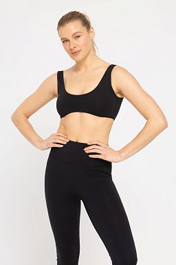 GREEN Micro Cropped Sports Bra Black