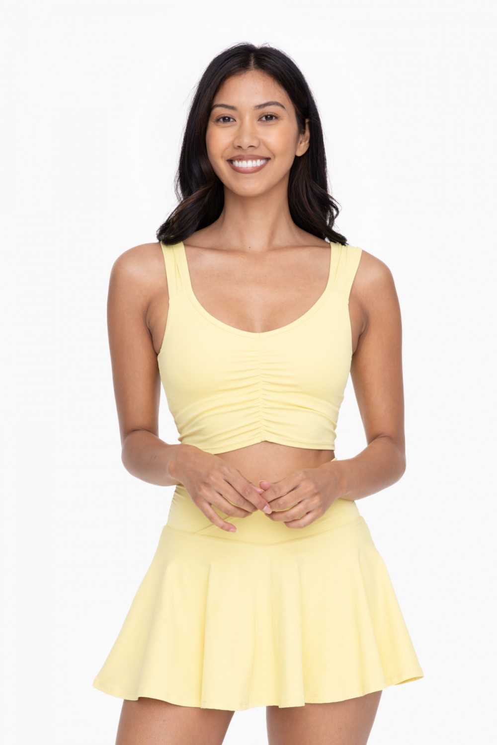 GREEN Ruched Front Active Top