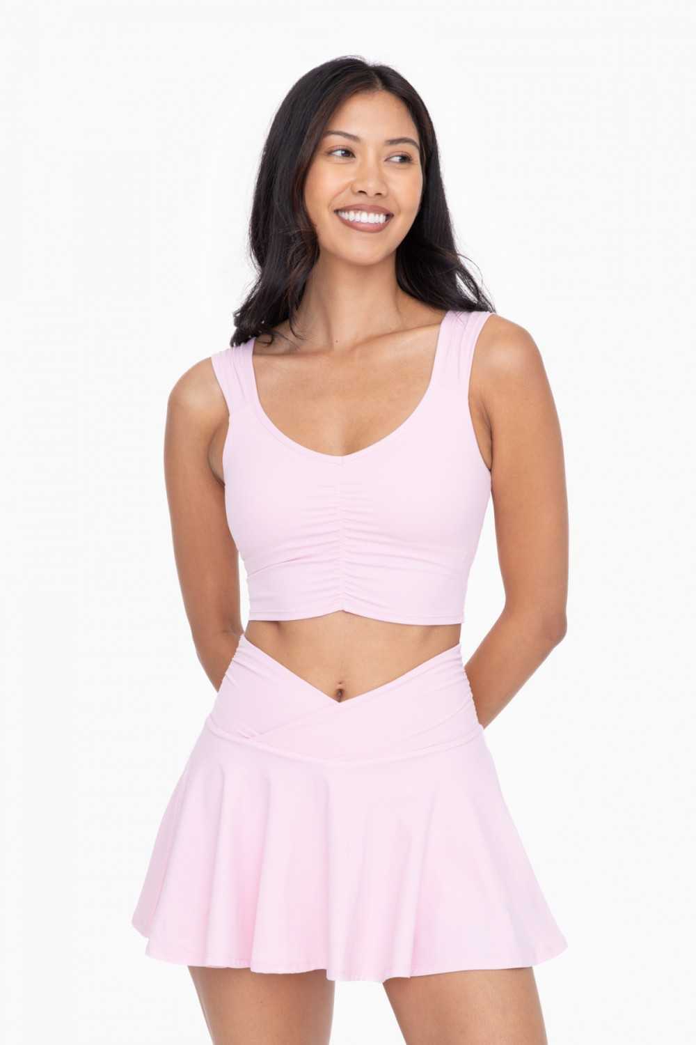 GREEN Ruched Front Active Top