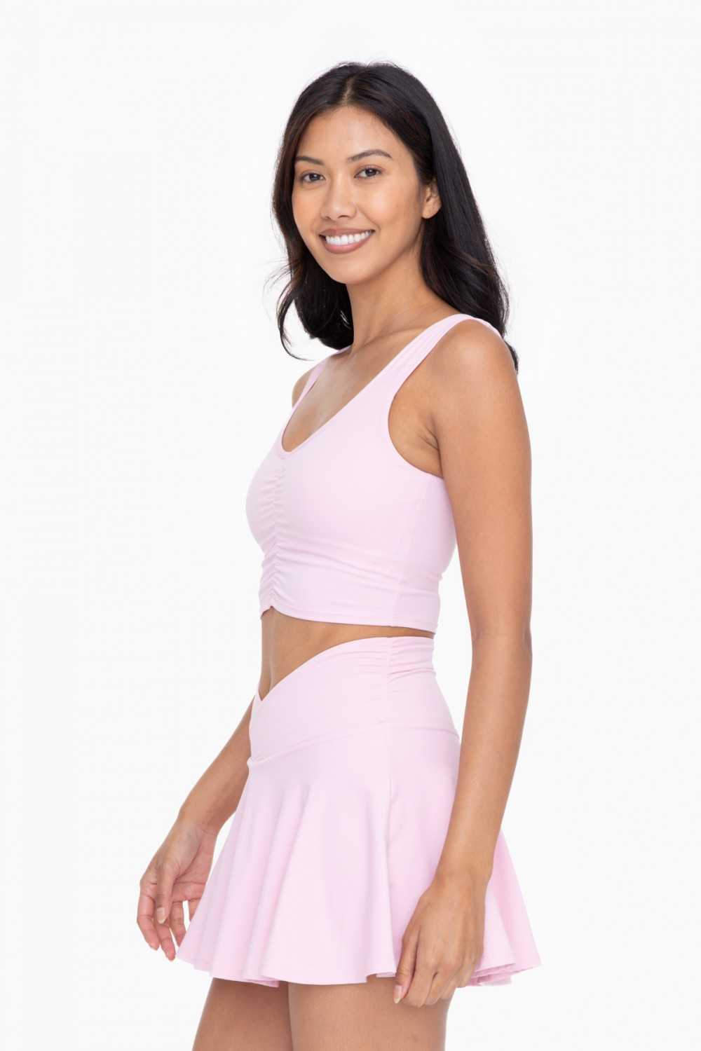 GREEN Ruched Front Active Top