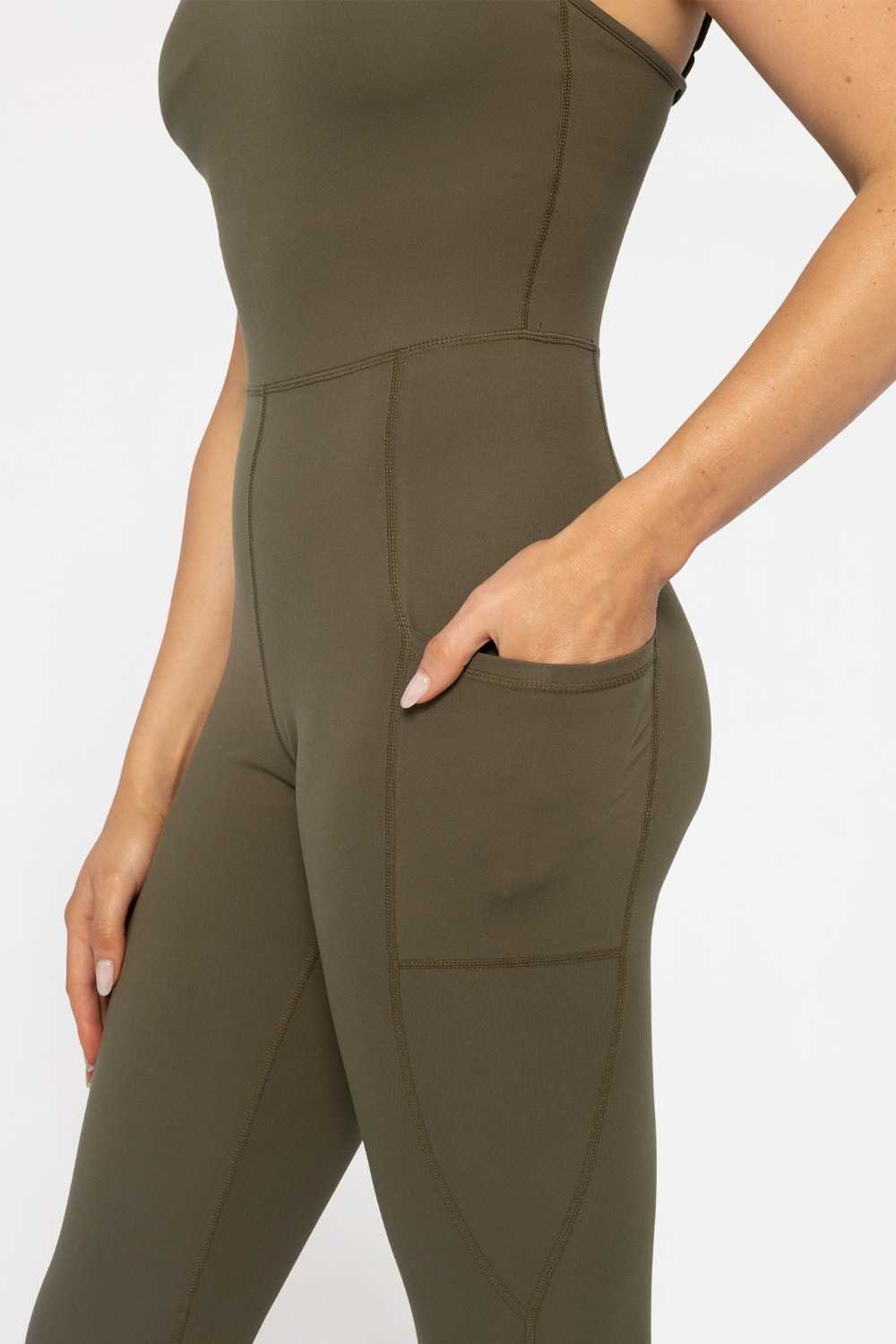 GREEN Sleeveless Full Length Jumpsuit Ivy green