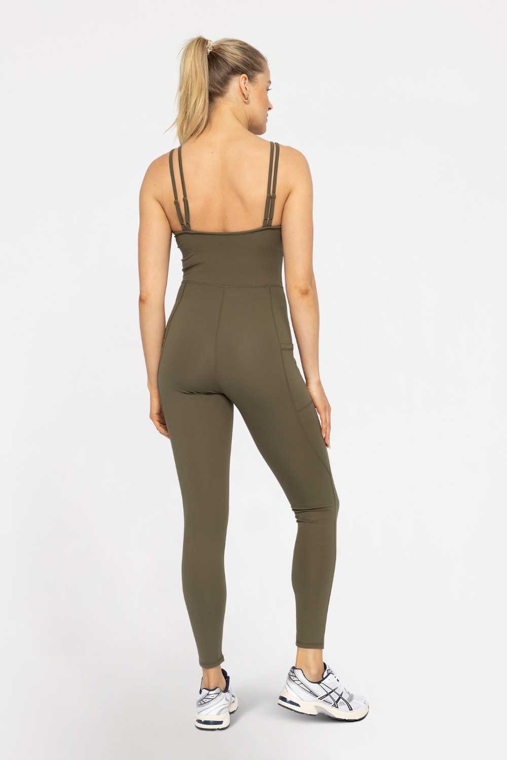 GREEN Sleeveless Full Length Jumpsuit Ivy green