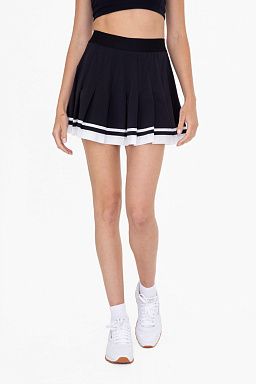 GREEN Stripe Pleated Tennis Skirt