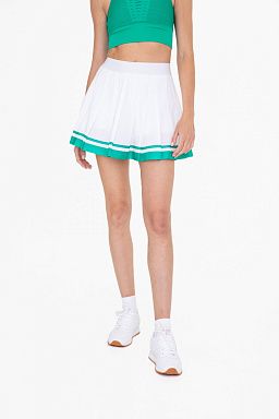 GREEN Stripe Pleated Tennis Skirt