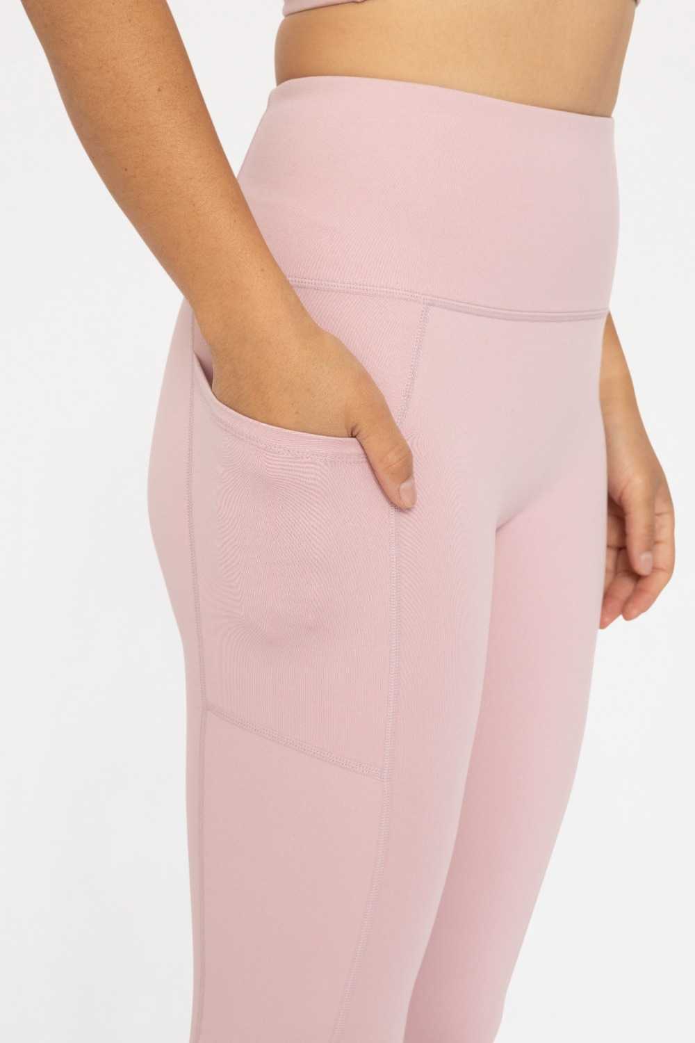 GREEN Sweetheart No Front Seam High-Waist Pocket Leggings Cool mauve