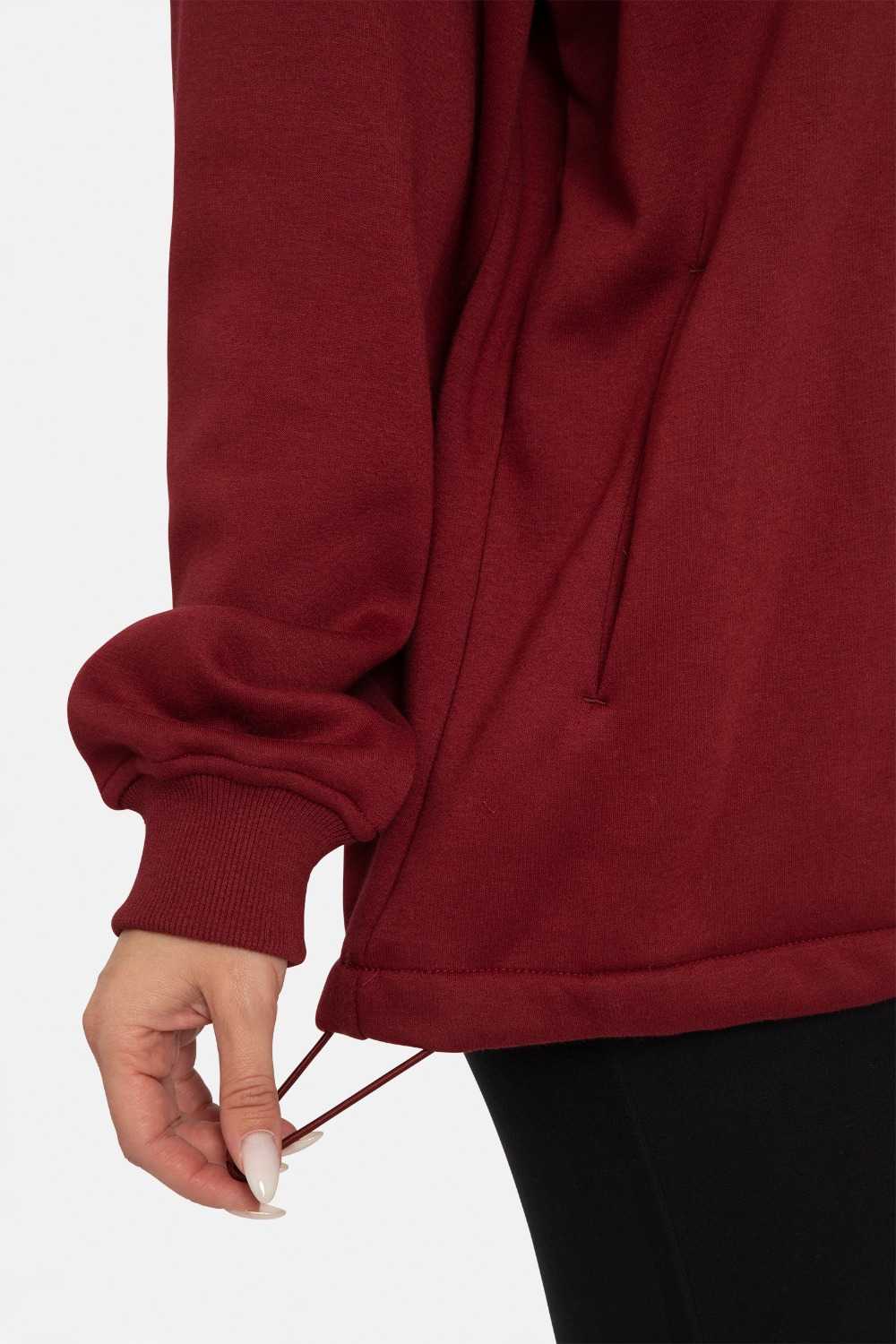 Half-Zip Drawstring Pullover Red velvet
