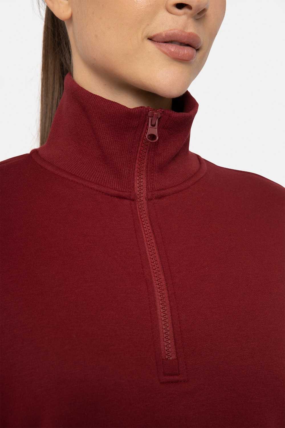 Half-Zip Drawstring Pullover Red velvet