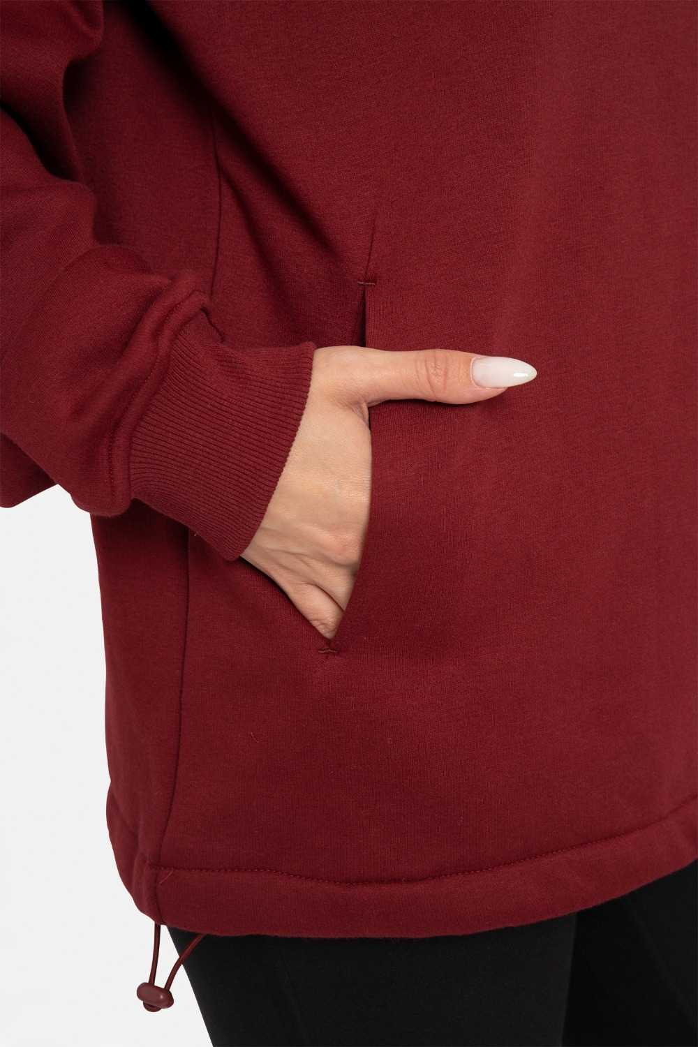 Half-Zip Drawstring Pullover Red velvet