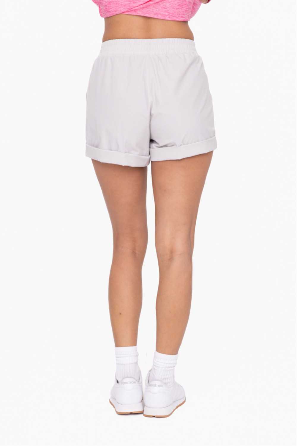High-Waist Athleisure Shorts with Cuffed Leg