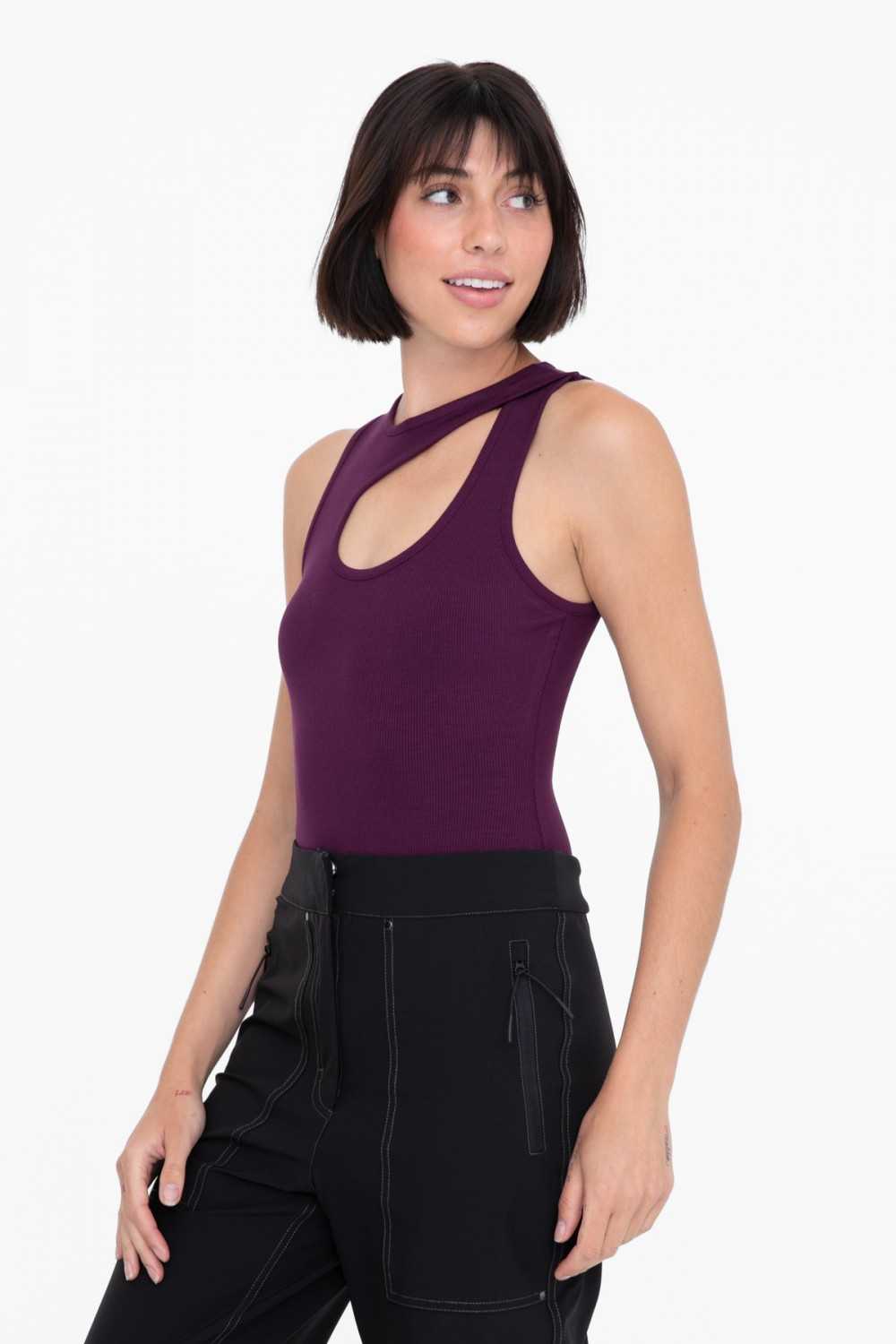 Keyhole Cut-Out Sleeveless Bodysuit