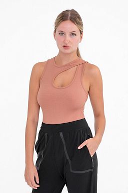 Keyhole Cut-Out Sleeveless Bodysuit