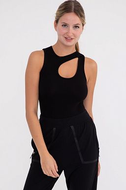 Keyhole Cut-Out Sleeveless Bodysuit