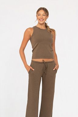 Keyhole Lounge Tank Top Java