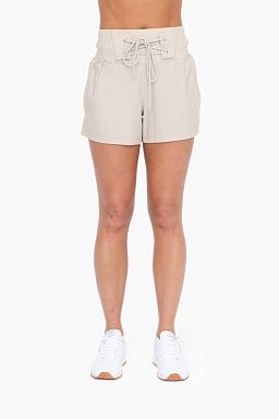 Lace Up Nylon Blend Active Shorts